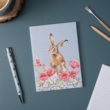 Wrendale Designs A6 Hare Notebook Field of Flowers