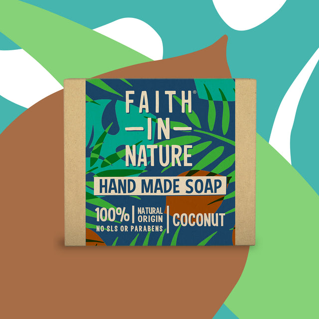 Natural coconut soap bar with organic coconut oil