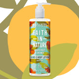 Natural grapefruit hand and body lotion for dry skin