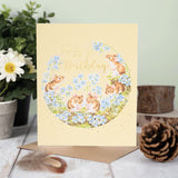 Wrendale Designs Birthday Forget Me Not (Gold foiled) Card