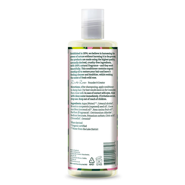 Organic rosehip conditioner for soft healthy-looking hair