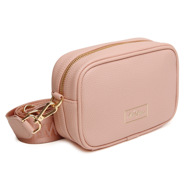 Pink Alice Wheeler Mini Soho small handbag with secure zipped compartment and signature bee charm