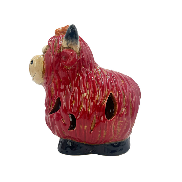 Highland cow ornament candle holder home decoration