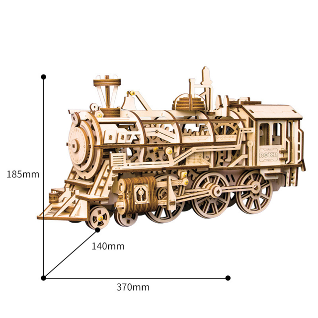 Robotime ROKR train wooden model dimensions