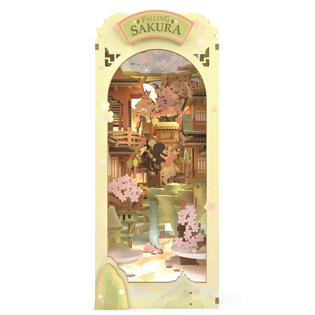 Robotime Rolife Falling Sakura DIY Book Nook TGB05 bookshelf insert