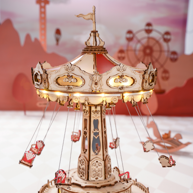 ROKR EA02 amusement park swing ride wooden model kit