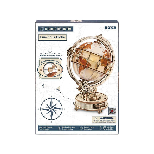 ROKR luminous globe 3D wooden puzzle ST003 packaging