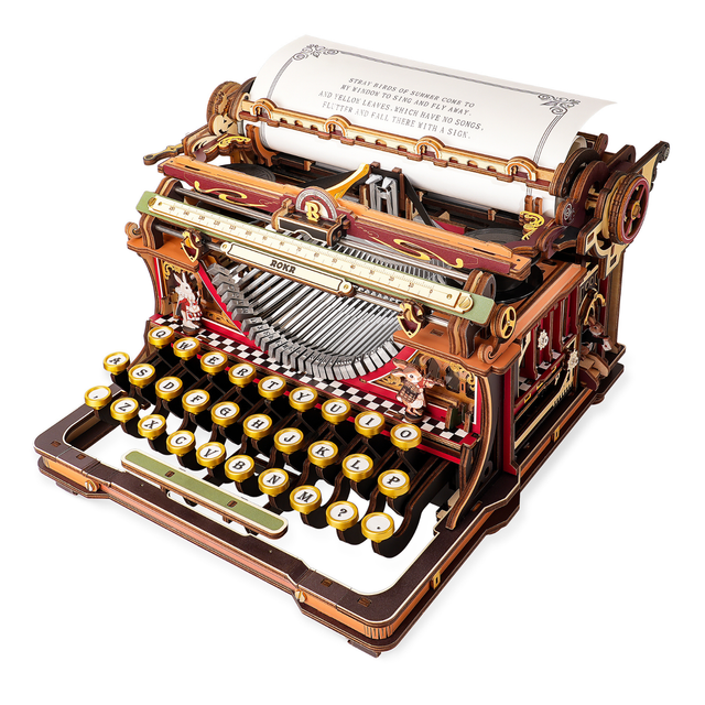 ROKR Mechanical Typewriter Magic Version LK703C 3D wooden model kit