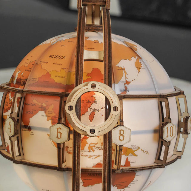 ROKR models globe with magnifier detail