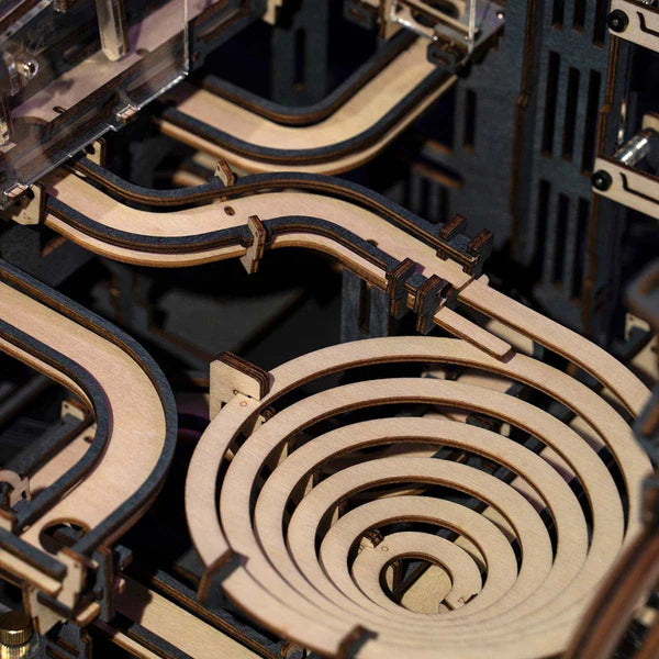 ROKR puzzle marble track with gears and tunnels detail