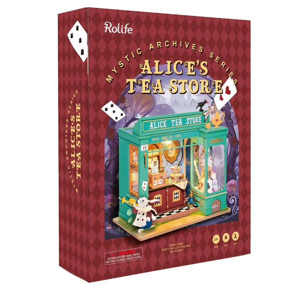 Rolife Alice’s Tea Shop miniature house DG156 with LED light packaging