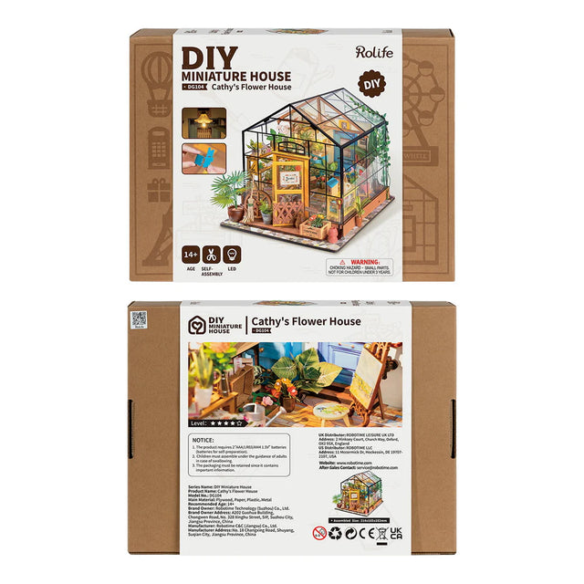 Rolife Cathy’s Flower House miniature house DG145 packaging