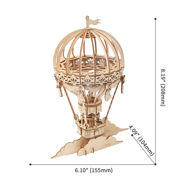 Robotime Rolife balloon wooden kit dimensions
