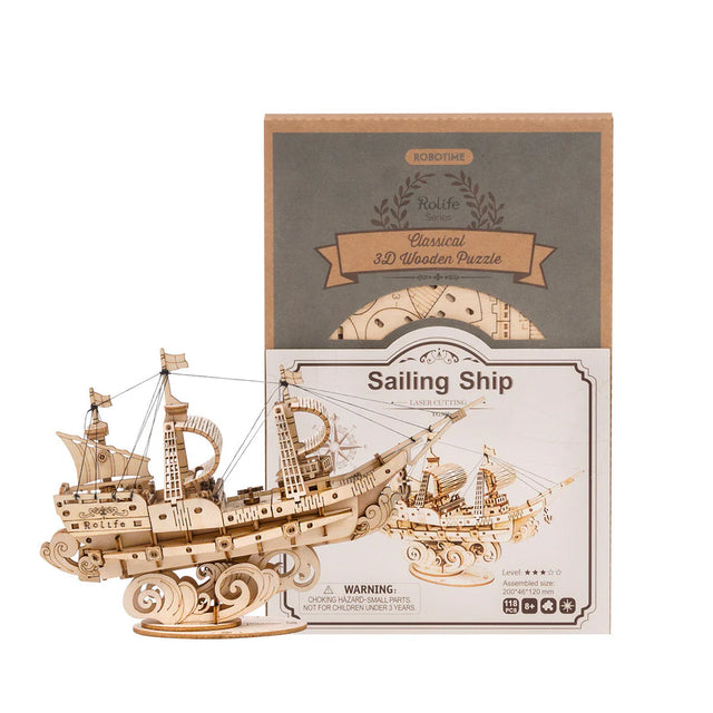 Rolife sailing ship 3D wooden puzzle TG305 packaging