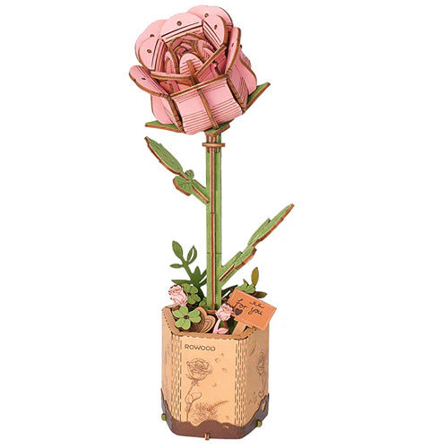 Rowood wooden pink rose DIY kit TW041