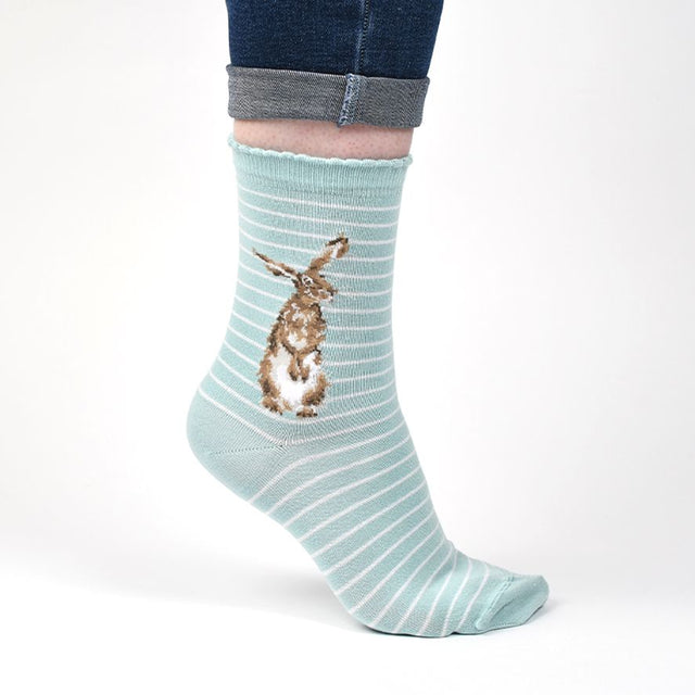Wrendale Designs Hare Sock - Hare and the Bee