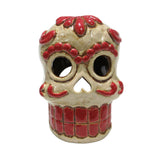 Skull bloom tealight holder gothic home decor floral skull