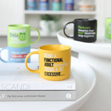 Funny Splosh Cheeky Mugs on a table – witty and colourful mugs perfect for work or gifting.