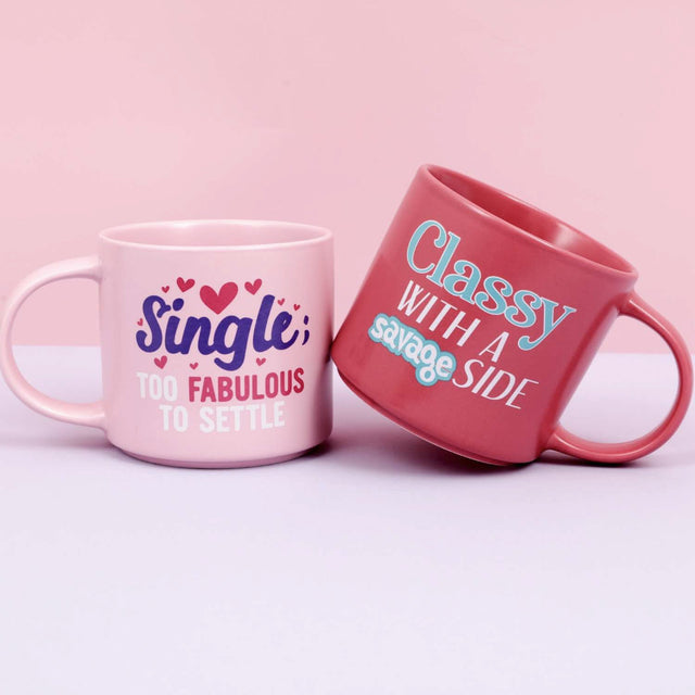 Splosh Cheeky Mugs Single and Classy designs – colourful witty mugs for self-love and positivity.