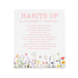 Cottage Grove Habits Verse ceramic plaque by Splosh with heartful successful women message and floral design ideal for positive gifts.