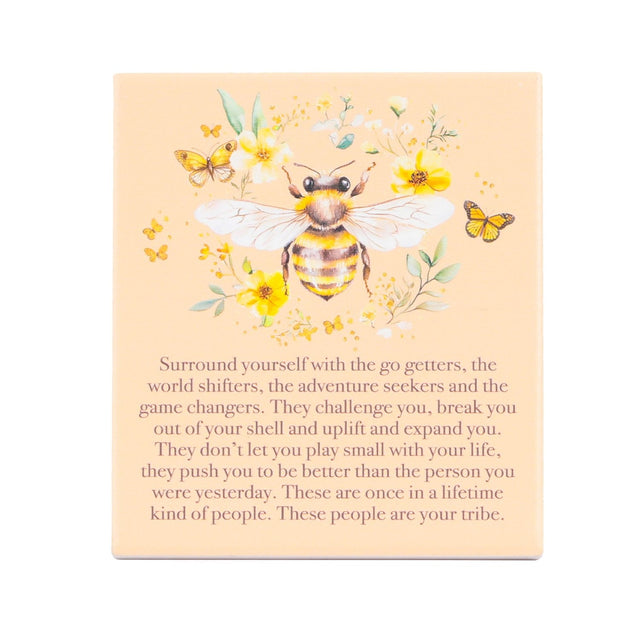 Cottage Grove Tribe Verse ceramic plaque by Splosh with heartful message and floral design ideal for positive gifts.