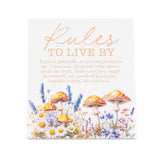 Cottage Grove Rules Verse ceramic plaque by Splosh with heartful message and floral design ideal for positive gifts.