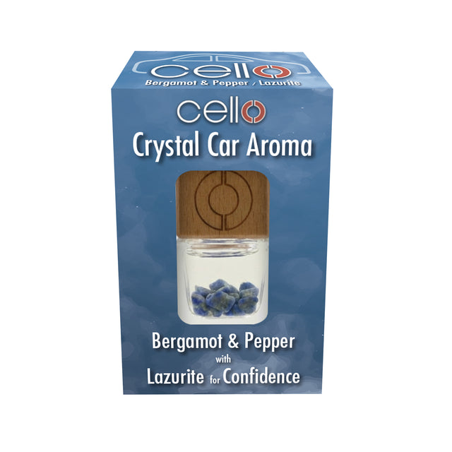 Stylish car accessory with bergamot scent and natural Lazurite crystals