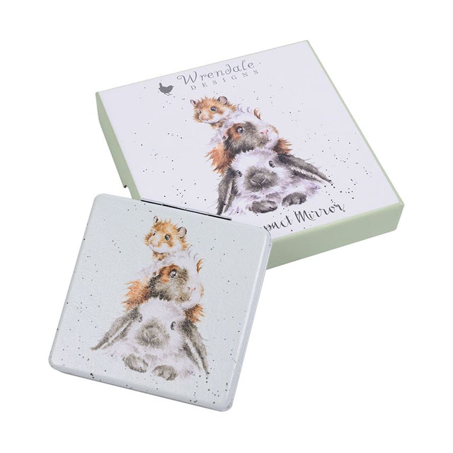 Wrendale Designs Rabbit/Guinea Pig/Hamster Mirror - Piggy in the Middle