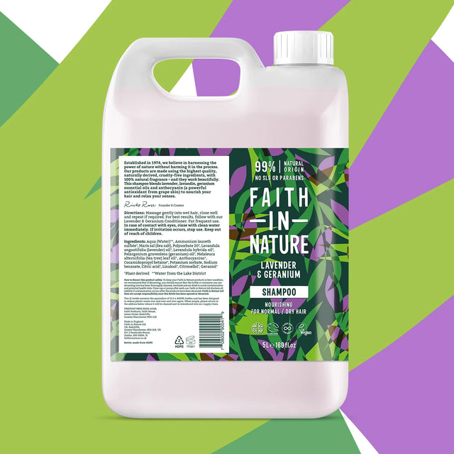 Vegan lavender shampoo refill made in the UK