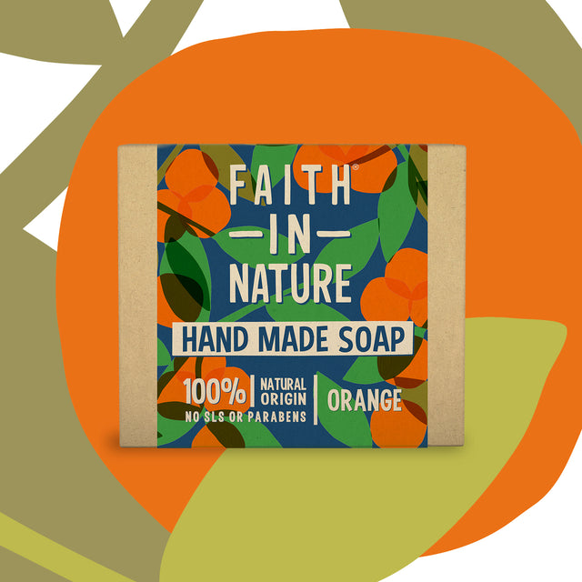 Vegan orange soap bar with sweet orange essential oil