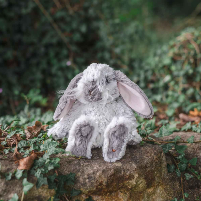 Wrendale Designs Rosie Rabbit plush toy with embroidered wren detail lifestyle