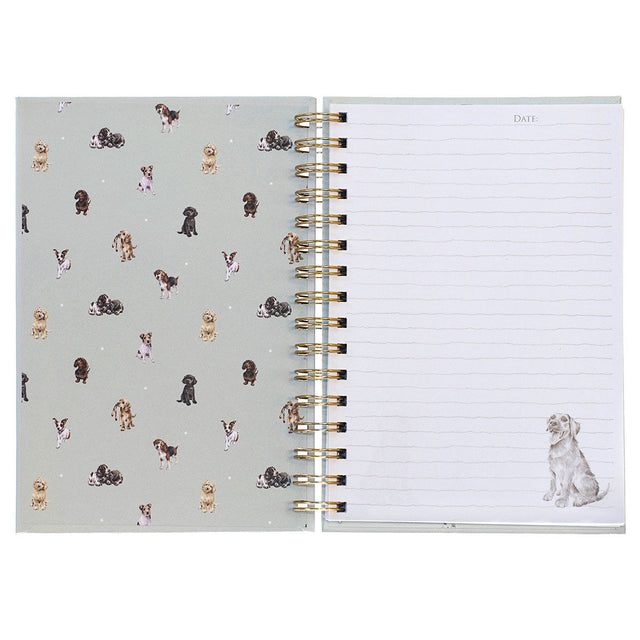 Wrendale Designs A5 Dog Notebook Paws for a Picnic (Green)