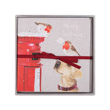 Wrendale Designs Letters to Santa (Dog and Robins) Luxury Boxed Cards