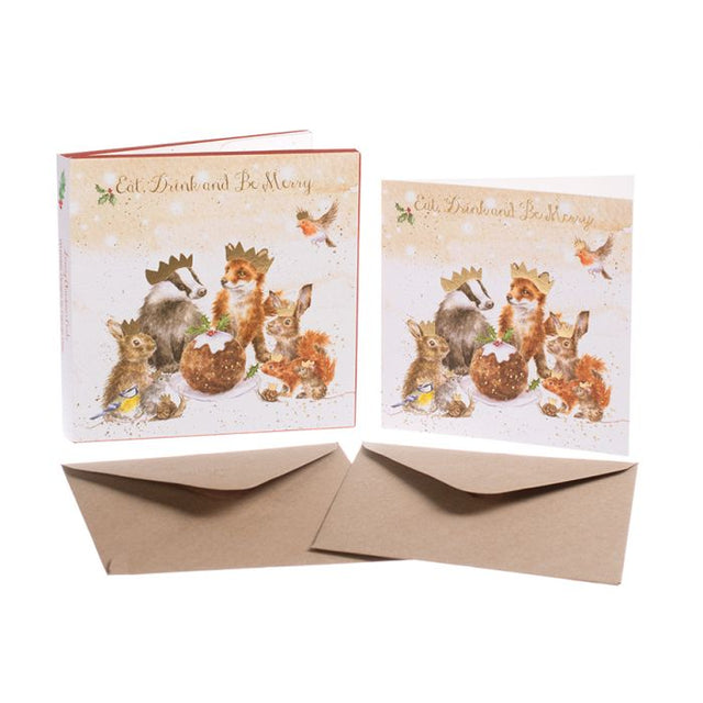 Wrendale Designs Woodland Boxed Cards - The Christmas Party - Notecard Pack