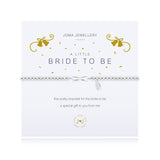 This pretty little bracelet for the bride to be, a special gift to you from me.Theres no party like a bridal party! Give a lovely gift that the bride-to-be will treasure for years to come with this silver-plated bracelet. Wrapped around a decorated card and paired with the sweetest poem, this delightful design will shine a light on the beautiful bride before her big day.