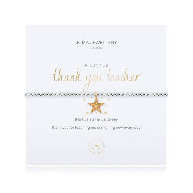 Treat your your favourite teacher with a special gift that will make their year! Show them how much you appreciate them with Joma Jewellerys thoughtfully designed A Little Joma bracelet specially for that teacher who went above and beyond.
