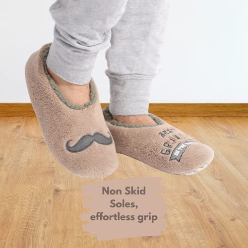 Splosh Men's Brown Grandpa Slippers