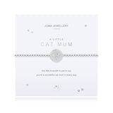 The much loved A Littles family has now expanded with these lovable new animal additions! This Cat Mum Joma bracelet features a shimmering silver plated stretch design and the sweetest little disc charm with sparkling paw print.