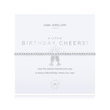 This Birthday Cheers! Joma bracelet features a beautiful silver plated stretch design and the sweetest little champagne flute charms.