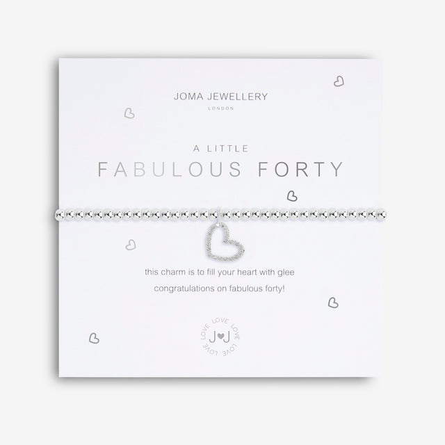 Complete their 40th birthday collection with this A Little Joma bracelet. Equally thoughtful and beautiful, this silver-plated Joma bracelet pairs a dainty design with the sweetest sentiment. Better yet, this Joma bracelet features our most-loved details, including a stretch bead design, stylised card and adorable poem.