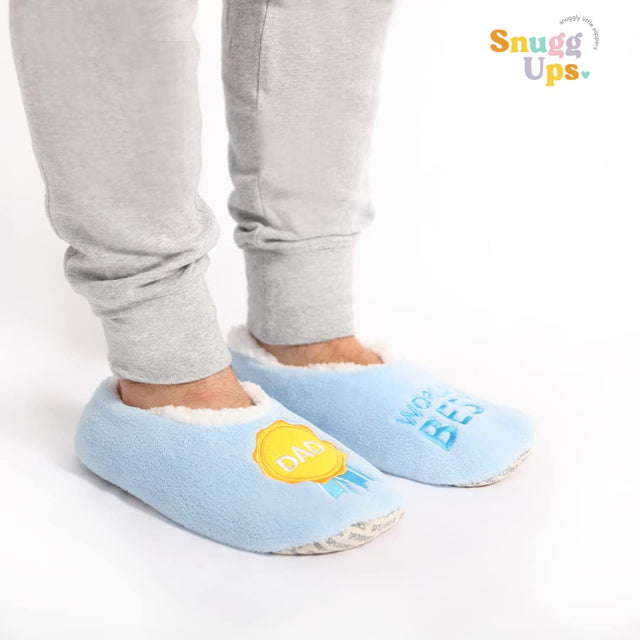 Splosh Men's Blue World Best Dad Slippers