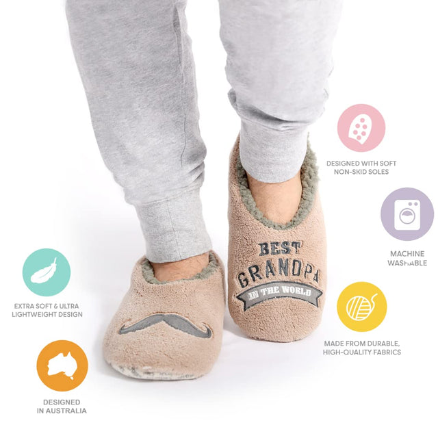 Splosh Men's Brown Grandpa Slippers