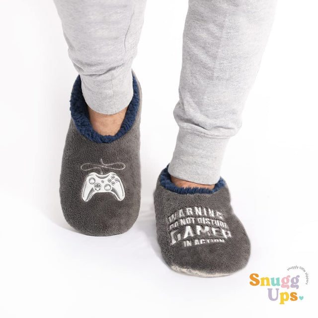 Splosh Men's Grey Gamer Slippers