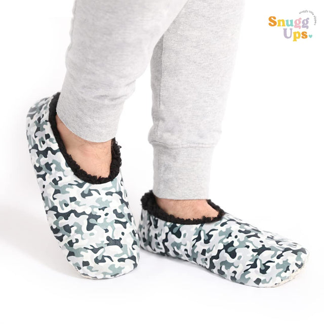 Splosh Men's Grey Camo Slippers