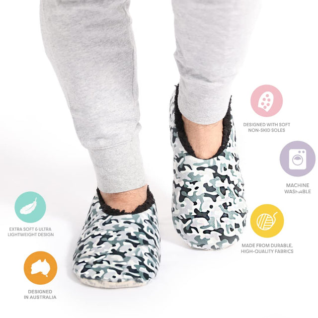 Splosh Men's Grey Camo Slippers