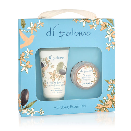 A gorgeous mix of our Orange Blossom moisturising Hand and Nail Cream, and our Orange Blossom soft Lip Balm