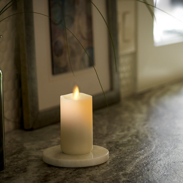 This indoorâ€šÂ 2.0"x 4.25" flameless candleâ€šÂ dances, flickers and sways so convincingly, you have to see it to believe it. Only Luminara flameless candles are born from patented technology, which means they are unrivaled as a safe way to bring more magic to any room.