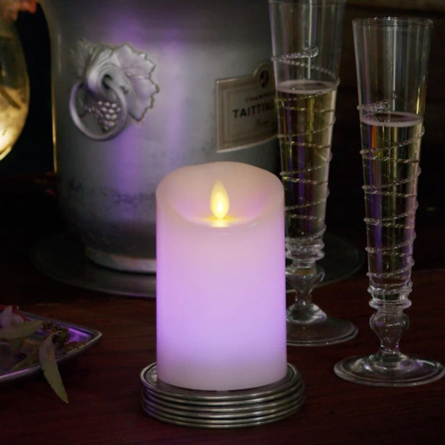 These color changing candles come in two sizes - 3.0" x 4.5" or 3.0" x 6.5".