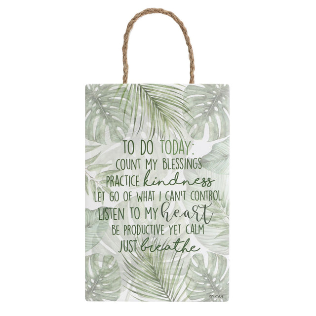 Splosh Botanical Hanging Sign - To Dos for Today