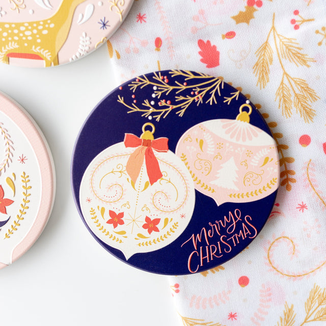 Splosh Christmas Coaster - Navy Bauble